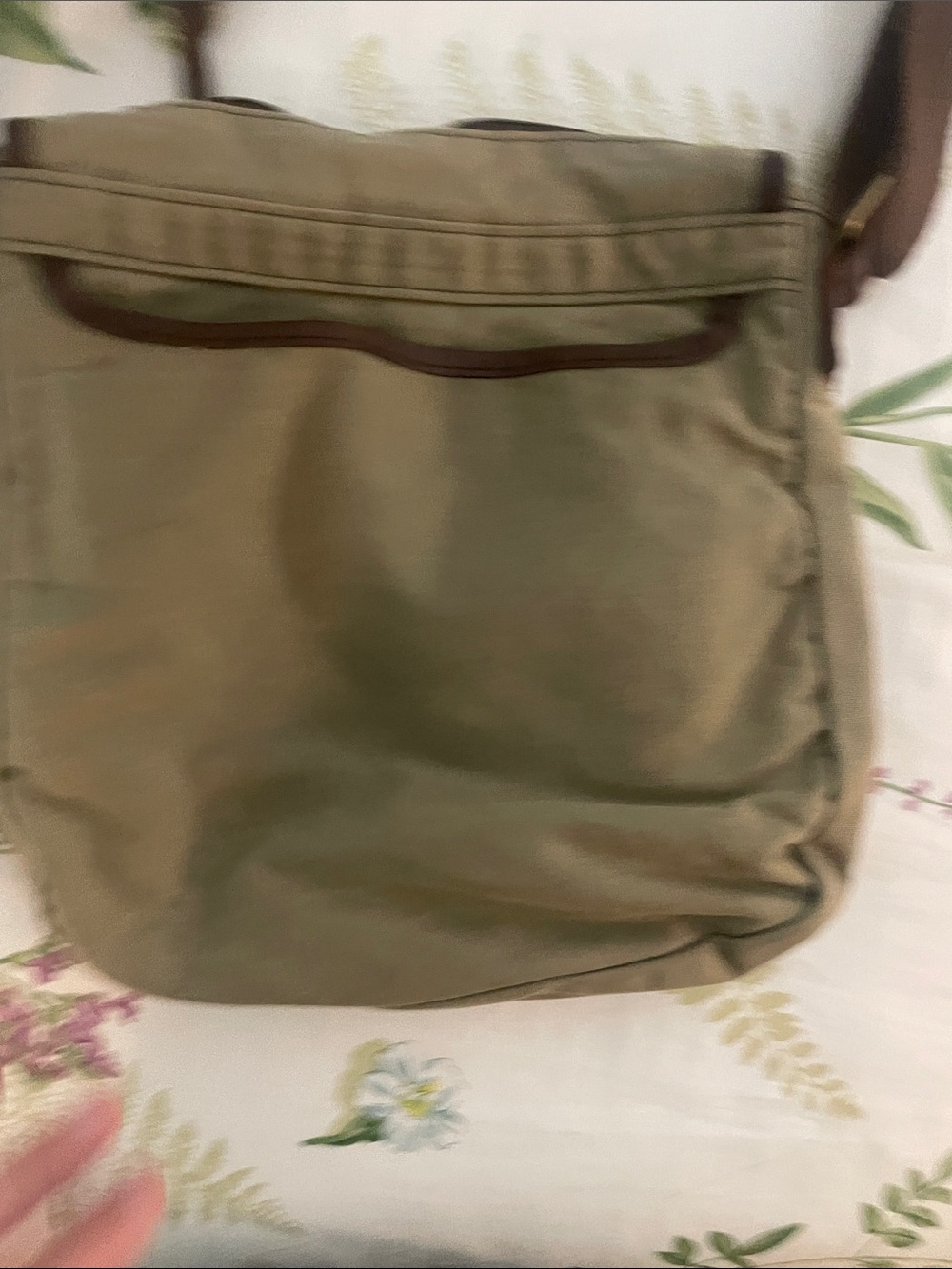 Duluth Trading Co Olive Green and Brown Crossbody Satchel - Picture 9 of 10